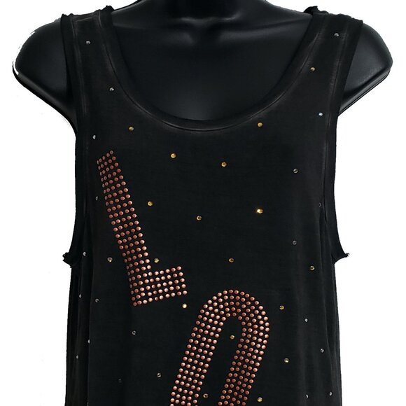 LOVE Women's Vintage Black Tunic Tank - Picture 5 of 6